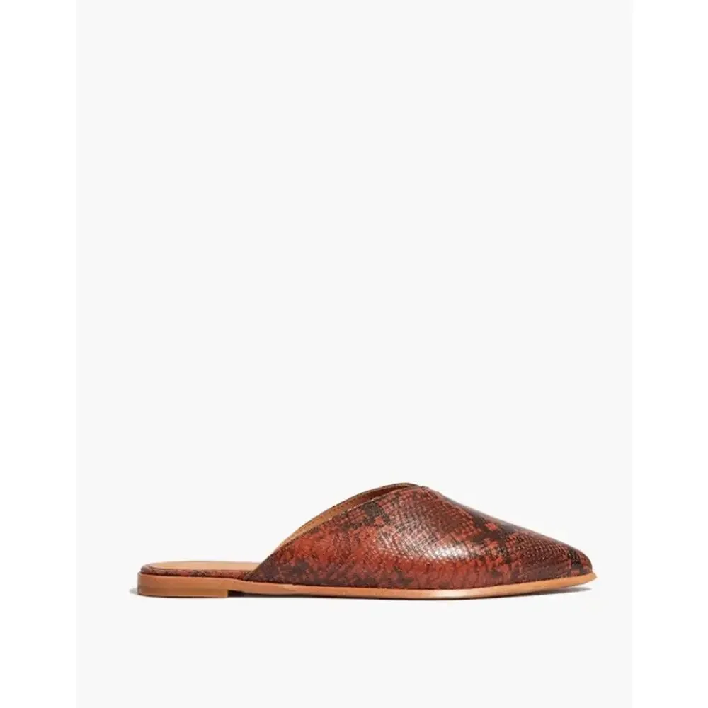 Madewell The Emilia Mule In Snake Embossed Leather Size 8.5